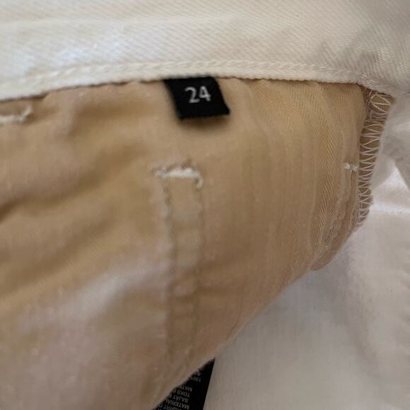 7 For All Mankind Jeans Womens 24 Easy White Straight Ankle floral Embroidery - Picture 13 of 16